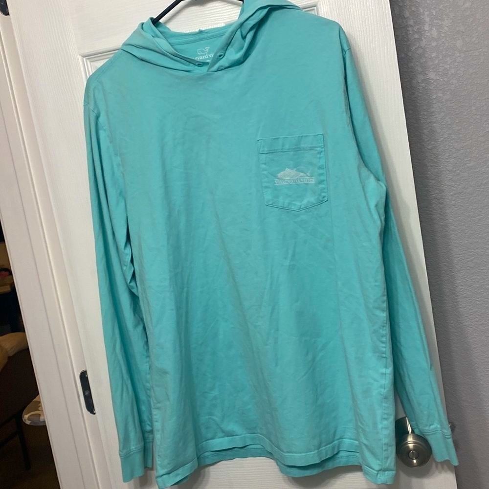 Vineyard Vines Hooded longsleeve teal shark medium